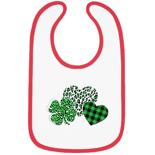 Saint Patricks Day For Women Shamrock Leopard Bibs