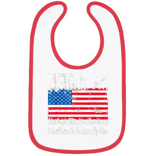 vintage american flag us military family veteran s Bibs