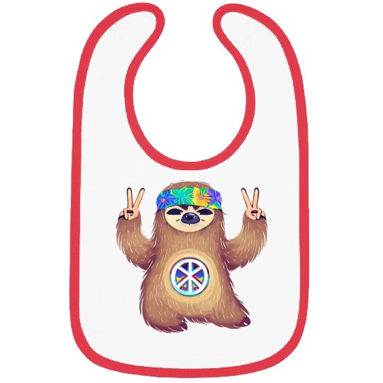 Peace-loving sloth Bibs