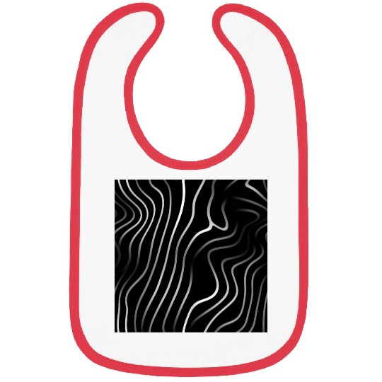 Monochrome Elegance: White Abstract Lines on Black Bibs