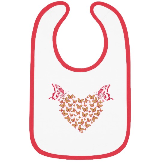 Heart pattern with butterflies Bibs