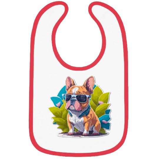 Frenchie Flower Splash Bibs