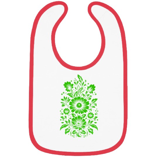 Beautiful Green Floral Pattern Bibs