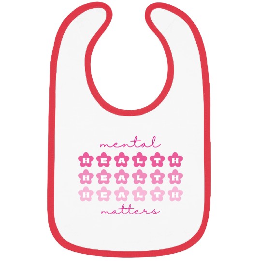 Mental Health Matters RetroFlowers Barbiecore Pink Bibs