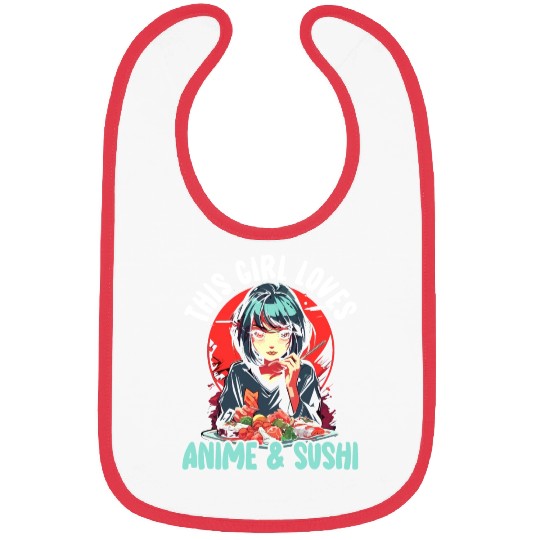 Anime Sushi Lover Nigiri Sashimi Food Manga Otaku Bibs