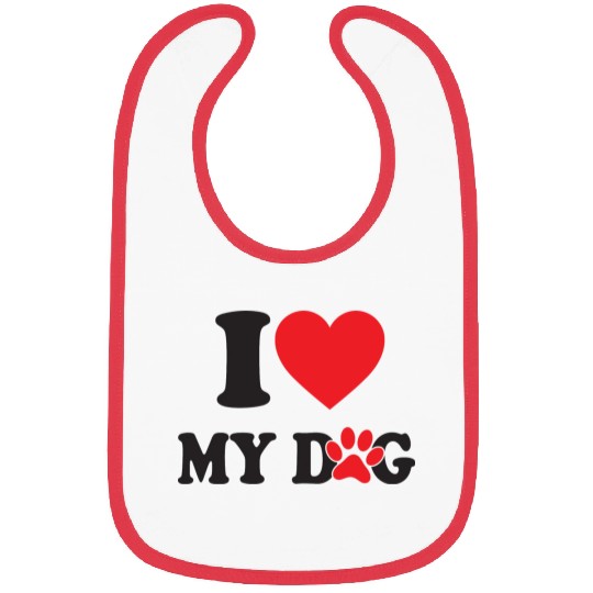 I Love My DOG Bibs