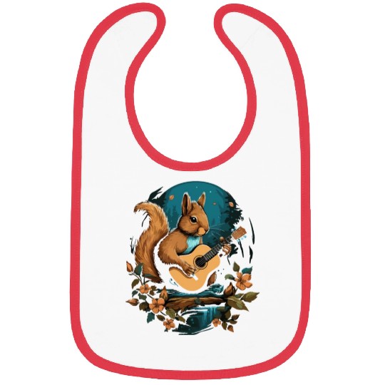 Squirrel playing a guitar Bibs