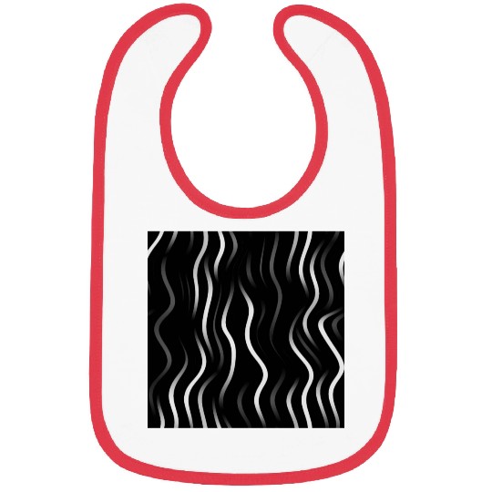 Monochrome Elegance: White Abstract Lines on Black Bibs
