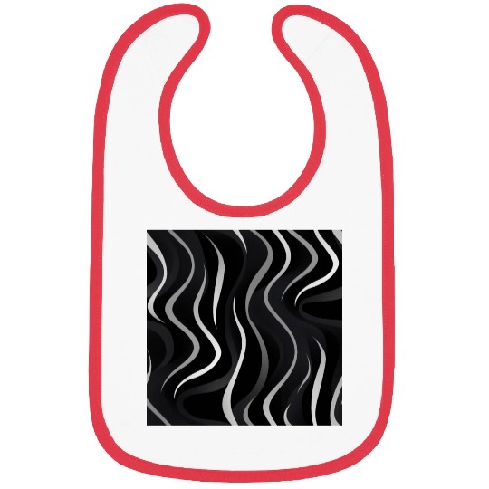 Monochrome Elegance: White Abstract Lines on Black Bibs