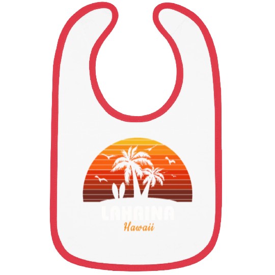 Retro Lahaina Maui Hawaii Sunset Cool Vintage Bibs