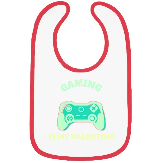 Gaming Is My Valentine Light Green Bibs