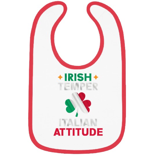 Irish Temper Italian Attitude Flag Shamrock St Bibs