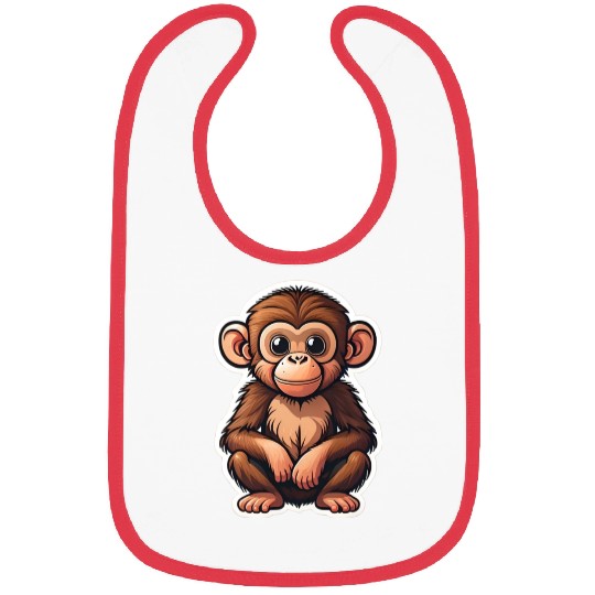 cute cartoon cute monkey Bibs