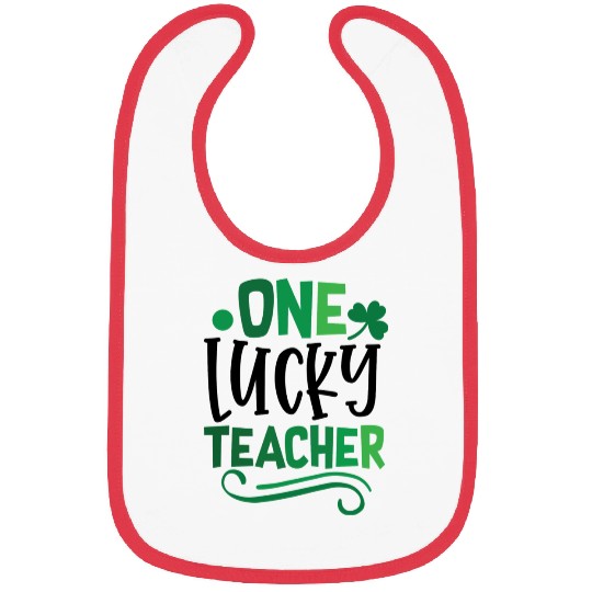One Lucky Teacher Clover Irish Ireland Bibs