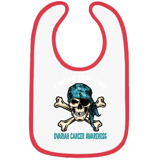 I Wear Teal For Ovarian Cancer Awreness Pirate Bibs