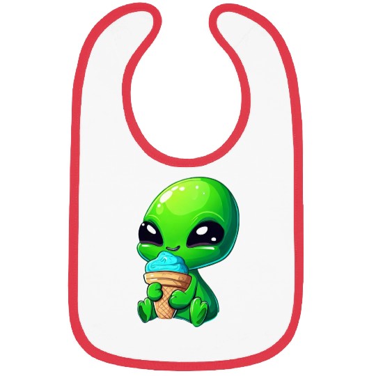 Alien Extraterrestrial Ice Blue Green Bibs