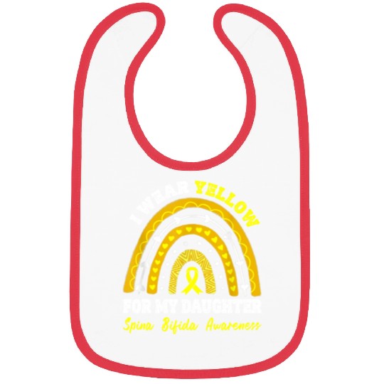 Spina Bifida Awareness Rainbow I Wear Yellow For Bibs