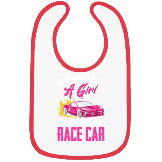 Never Underestimate A Girl Funny Car Race For Bibs