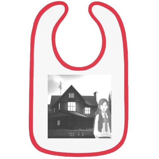 Is a haunted house??? (Black and white version) Bibs