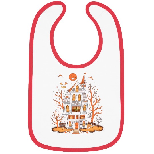Haunted House Halloween Bibs, Spooky Mansion