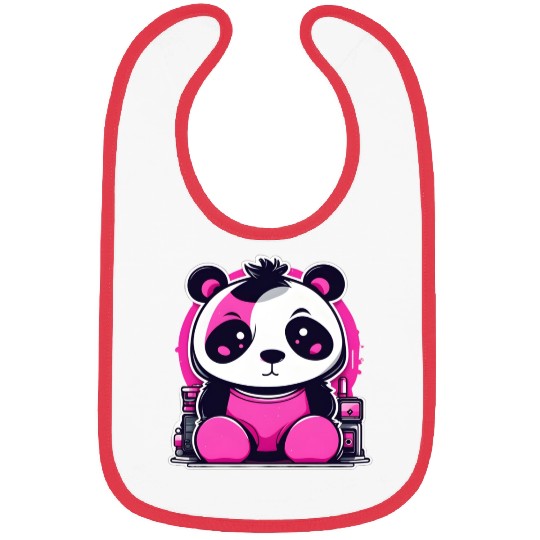 Punk Panda In Pink Bibs