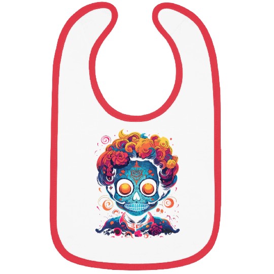Dia De Los Muertos Sugar Skull Mexican Holiday Bibs