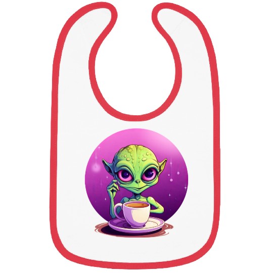 midnight Coffee: The Green Alien Drinker Bibs