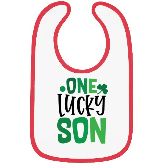 One Lucky Son Clover Shamrock Irish Ireland Bibs