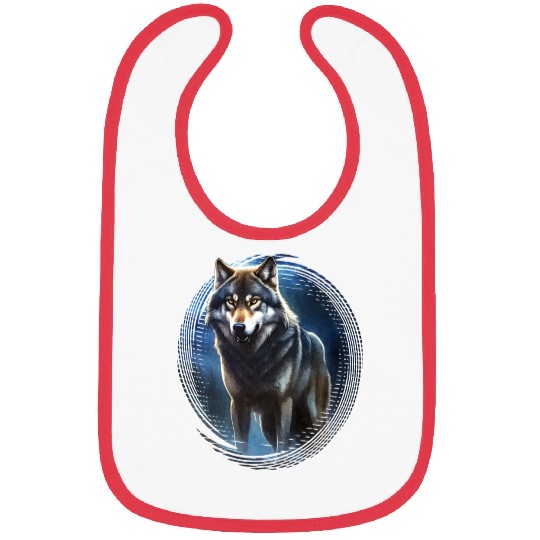 Wolf in the moonlight Bibs