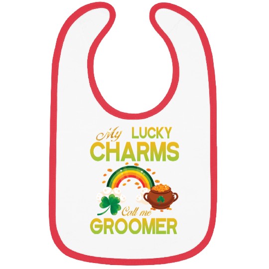 Saint Patrick Gold Shamrocks My Lucky Charms Call Bibs