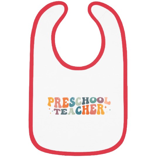 Groovy Preschool Teacher Kindergarten Teaching Bibs