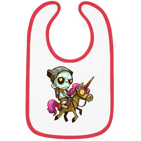 Zombie on unicorn Bibs