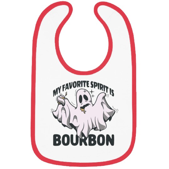 My Favorite Spirit Is Bourbon Halloween Ghost Bibs
