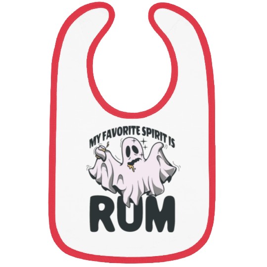 My Favorite Spirit Is Rum Halloween Rum Ghost Bibs