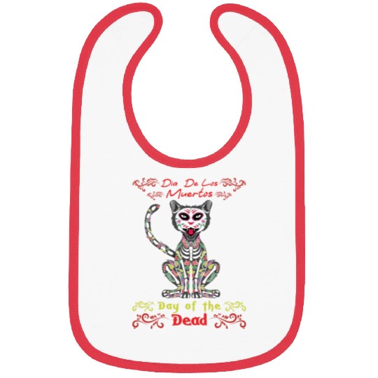 Animal Cat Lover Muertos Day Of Dead Halloween Bibs