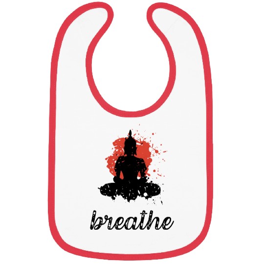 Breathe quote Buddha graphic Bibs