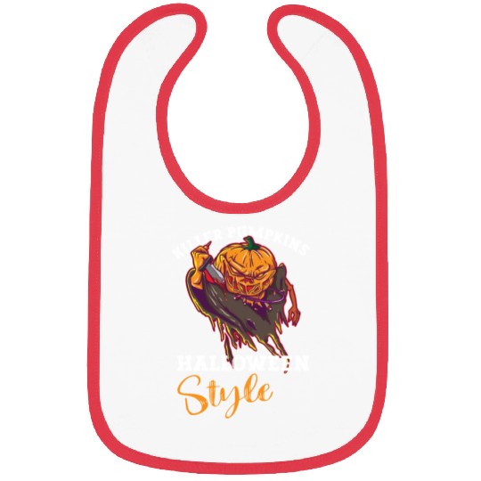 Scary Pumpkin Halloween Costume Autumn Fall Gift Bibs