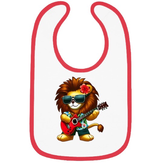 Hawaiian lion with guitar Bibs