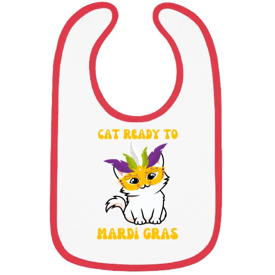 Cat Ready To Mardi Gras Bibs