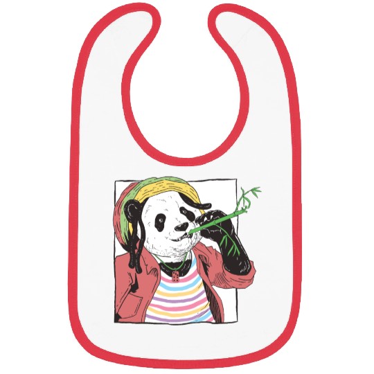 Reggae Panda Panda Bear Ailuropoda Melanoleuca Bibs