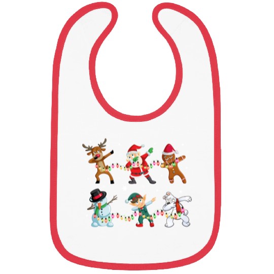 Funny Dabbing Santa And Friends Bibs Christmas