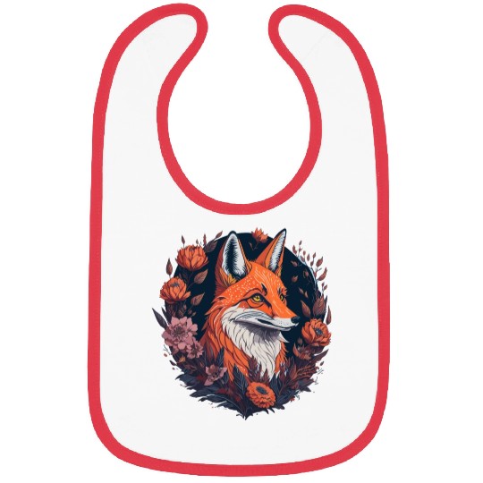 FOX AND FLOWER Bibs