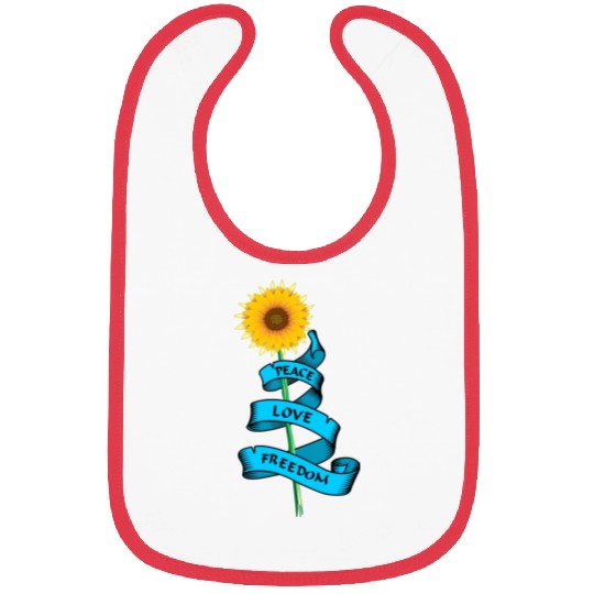 Sunflower Peace love freedom Bibs