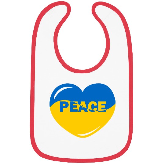 Heart peace ukraine flag colors Peace Bibs