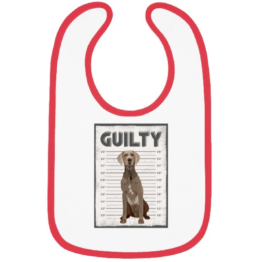 Guilty Weimaraner Mug Shot Bibs