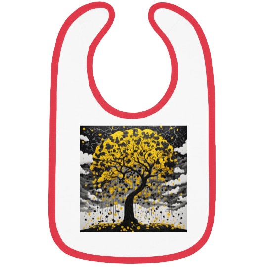 black tree and Wonderful yellow foliage Bibs
