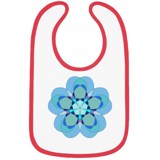 Geometric Blue Snowflake Bibs