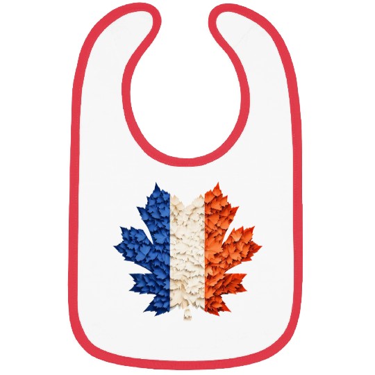 French Flag in Autumn Leaves: Maple Leaf Design Bibs