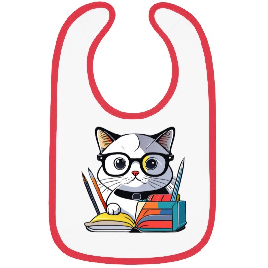 Back to school cat Bibs