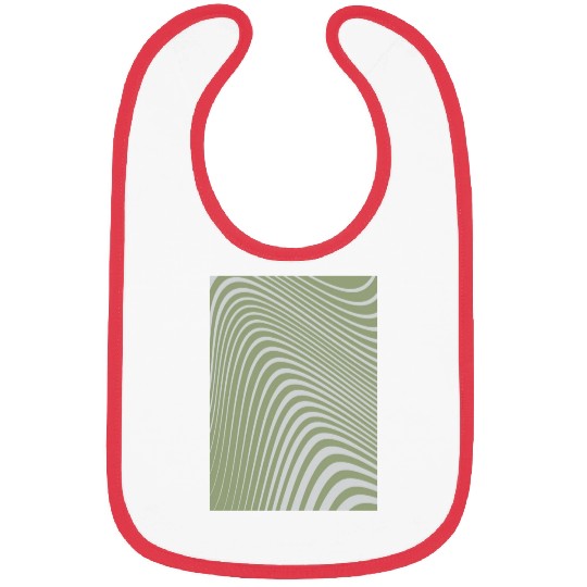 Aesthetic Green - Modern Abstract Wavy Line Bibs